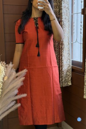 Readymade16 Honey orange Silk cotton kurti