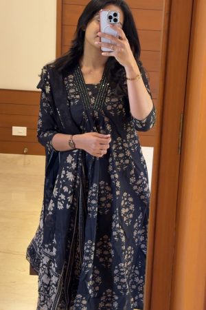 Readymade04 Jaipur cotton 3 piece set…Black..