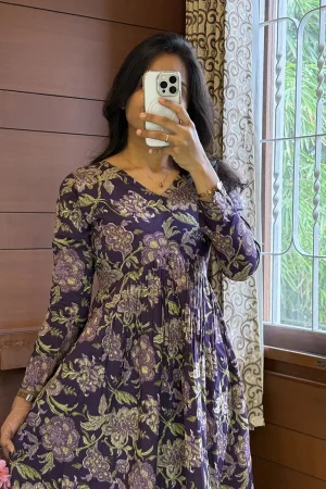 AD010 Anarkali Purple Kurti